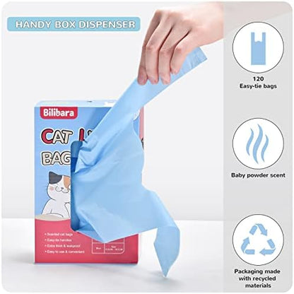 Cat Litter Bags, 120 Count, Ultra Thick, Scented, Leak-Proof, Disposable, 15 Liters Capacity - Image 4