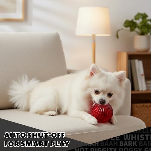 Pet Qwerks Blinky Babble Ball - Flashing Interactive Chew Dog Toy - Small - Image 7