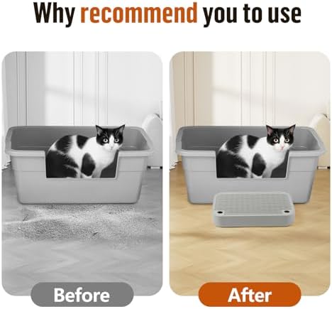 Cat Litter Box Step with Filter Function, Non-Slip Cat Step, Light Grey - Image 5