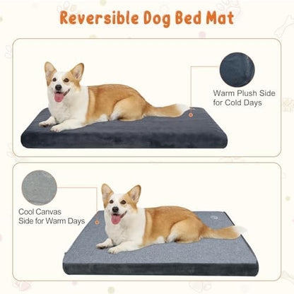 EMPSIGN Dog Bed Mat Crate Pad Mattress, Ultra Soft Pet Kennel, Grey, M - Image 3