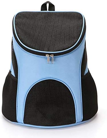 Dog Carrier Backpack Breathable for Small Pets/Cats/Puppies, Pet Carrier Bag with Mesh Ventilation, Safety Features and Cushion Back Support, for Traveling, Hiking, Camping, Walking & Outdoor (Blue) by YINGJEE