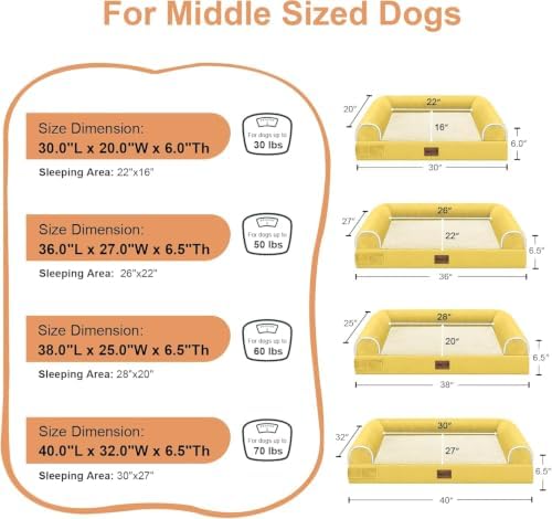 NANUYA Orthopedic Dog Bed for Medium Dogs, 30 x 20 Inch, Ginger - Image 6