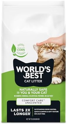 World's Best Cat Litter, Comfort Care, Unscented, Odor Control, 15 lb Bag by WorldsBestCatLitter