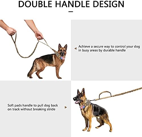 DAGANXI Tactical Dog Collar, Adjustable Military Training Nylon Dog Collar with Control Handle and Heavy Metal Buckle for Medium and Large Dogs, with Patches and Airtags Case (S, Brown-Set) - Image 6