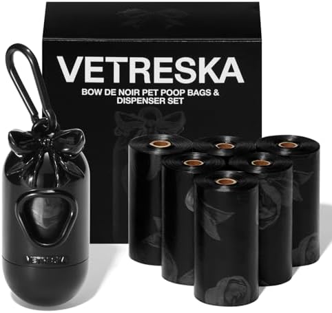 VETRESKA Dog Poop Bags Dispenser with 105 Bags, Rose & Honey Scented by VETRESKA