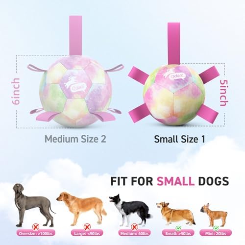 QDAN Dog Soccer Ball with Straps, Small Puppy Durable Dog Toys, 5 Inch - Image 6
