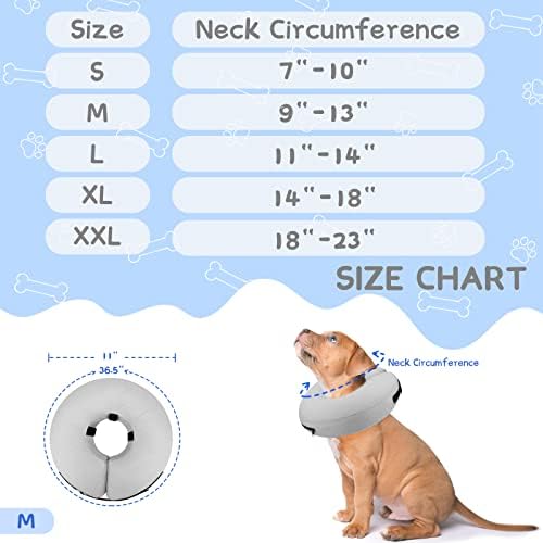 Supet Inflatable Dog Cone Collar for Large Medium Small Dogs, Soft Cone Collar for Dogs Cats, ECollar Doggie Neck Donut Dog Cone Alternative After Surgery - Image 6