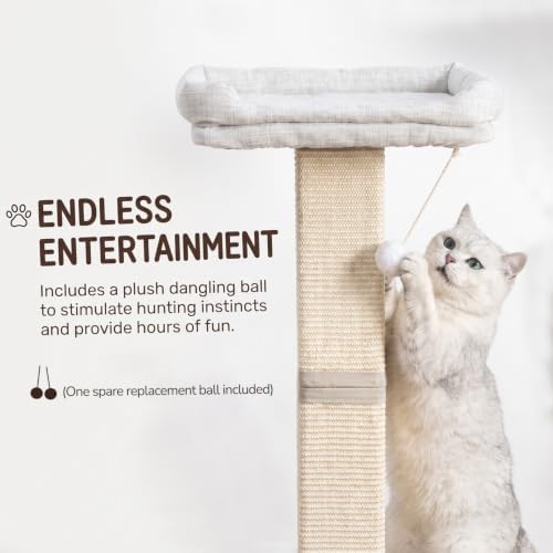 32 Inches Cat Scratching Post with Perch for Indoor Cats Adults - Image 5