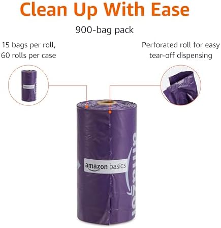 Amazon Basics Premium Lavender Scented Standard Dog Waste Bags, 900 bags,15 Count (Pack of 60) - Image 2
