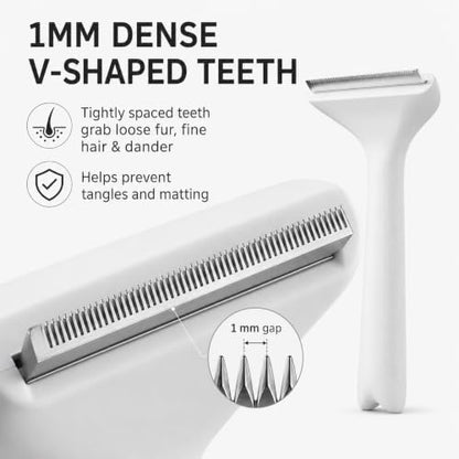 Pet Shedding Comb - Safe ABS Material Deshedding Brush, V-Shaped 1mm Close Teeth, Gentle on Skin, Effortlessly Removes Loose Undercoat & Prevents Matting, Suitable for All Fur Types - Image 3