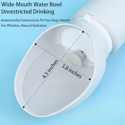 Portable Dog Water Bottle, Collapsible Water Bottle for Dogs Perfect for Walking, Hiking and Outdoors, Pet Drink Cup, Foldable Pet Travel Bowl with Wide Mouth Design, Leak Proof, Gray, 18.6oz/550ml - Image 5
