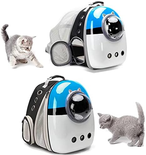 Expandable Cat Carrier Backpack, Backpack for Cats Kitten Small Puppy, Airline Approved Cat Bubble Backpack, Space Capsule Astronaut Carrier (Blue, Front Extension) - Image 5