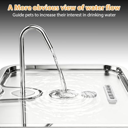 15L/4Gal Stainless Steel Dog Water Fountion Pet Fountain,1Set Filter - Image 4