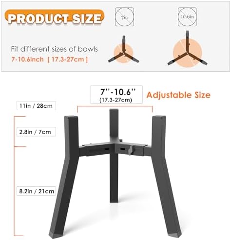 2Pack Elevated Dog Bowl Stand for Large Dogs, Adjustable Width 7-10.6", Raised Food Water Bowl Stand, Bowl NOT Included - Image 3