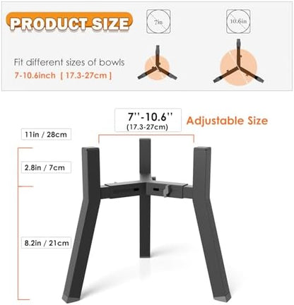 2Pack Elevated Dog Bowl Stand for Large Dogs, Adjustable Width 7-10.6", Raised Food Water Bowl Stand, Bowl NOT Included - Image 3