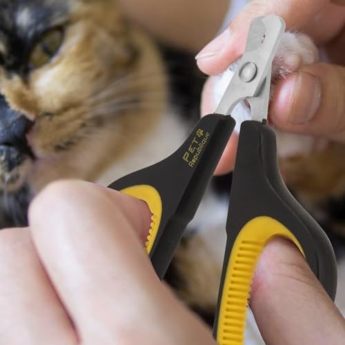 Cat Nail Clippers by Pet Republique – Professional Stainless-Steel Nail Clipper for Cats, Kittens, Hamster, Rabbits, Birds, & Small Breed Animals Claw Trimmer (Black+Yellow) - Image 4