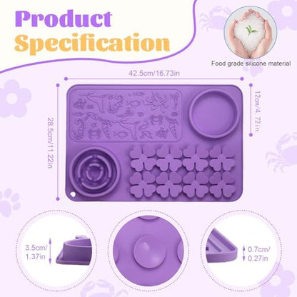 Silicone Lick Mat for Dogs & Cats – Slow Feeder Dog Bowl, Non-Slip Licking Mat for Large & Small Breeds, Puzzle Feeder & Snuffle Mat for Fast Eaters, Interactive Pet Food Mat with Measuring Spoon - Image 3