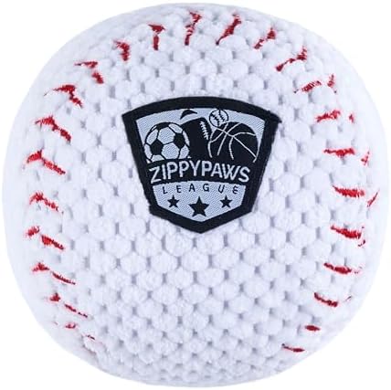 ZippyPaws SportsBallz Dog Squeaky Toys to Keep Them Busy - Baseball by ZippyPaws