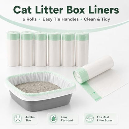 60 Pcs Extra Large Cat Litter Box Liners, 37 x 18 in Drawstring Kitty Waste Bags, Extra Thick Leakproof Tear-Resistant Heavy Duty Enhanced Load-Bearing Strength for Multi-Cat Waste Pans - Image 3