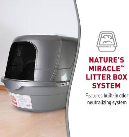 Nature's Miracle Hooded Flip Top Cat Litter Box with Charcoal Filter - Image 3