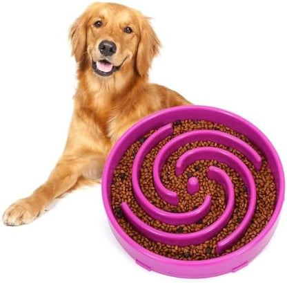 Whippy Slow Feeder Large Dog Bowl - Non Slip Maze Puzzle Bowl for Medium to Large Dogs - Purple by WHIPPY