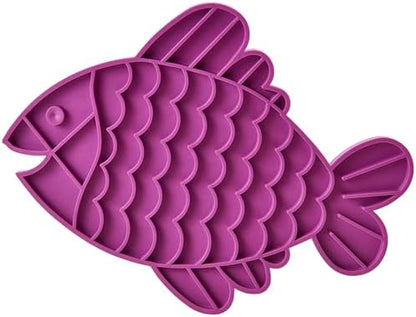SPOT Soother Lick Mat-Licking Mat for Cats, Kittens, Medium and Large Dogs and Puppies, Food Grade Rubber, Anxiety Reliever, Dog Peanut Butter Lick Pad, Slow Feeder, 9.75inch, Fish (Pack of 2) - Image 2