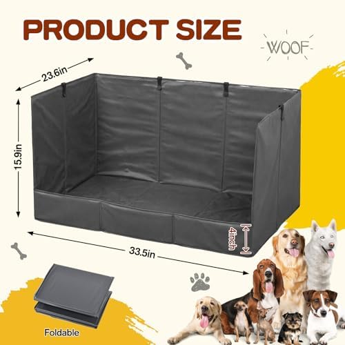 Foldable Dog Litter Box with High Walls, Waterproof Indoor Dog Potty Tray with 4-Inch Baffle, 33.5"×23.6"×15.9" Dogs Pee Pad Holder for Puppies Small and Medium Dogs - Image 2