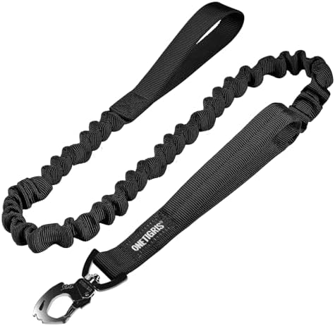 OneTigris Tactical Bungee Leash with 2 Handles Quick Release (Black) by OneTigris