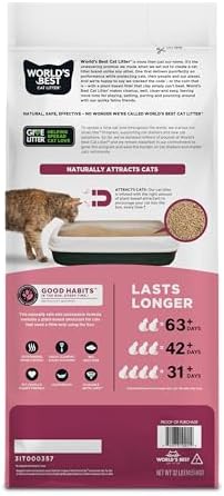 World's Best Cat Litter, Good Habits Cat Attract Litter, Unscented, 32 lb - Image 2