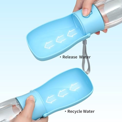 Portable Dog Water Bottle 10oz Blue - Image 3