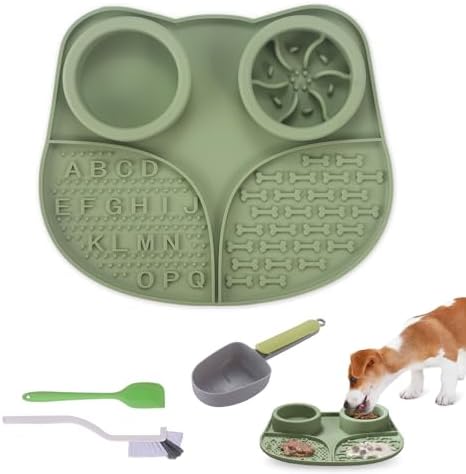 Silicone Lick Mat for Dogs with Suction Cups, Slow Feeder Dog Bowls & Dog Lick Mat for Anxiety Relief, Snuffle Mat for Dogs, Dog Food Bowl & Cat Food Bowl, Slow Feeder Cat Bowl for Wet & Dry Treats by Unknown
