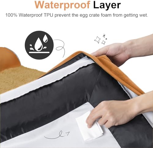 NANUYA Orthopedic Dog Bed for Small Dogs, 24 x 16 Inch, Orange - Image 4
