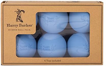Harry Barker Natural Rubber Dog Fetch Balls, Durable High-Bounce Interactive Toy with Safety Air Vent, Treat-Stuffable Rubber Balls for Dogs, 2.5 Inch, 6-Pack by HarryBarker