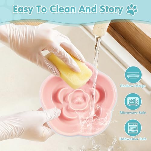Cat Slow Feeder Bowl Set,1 Pcs Pastel Series Cat Plate for Dry and Wet Food - Image 5