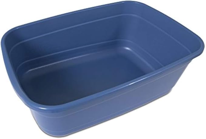 Petmate Cat Litter Box - High Capacity, Open for Large Cats Blue, Made in USA