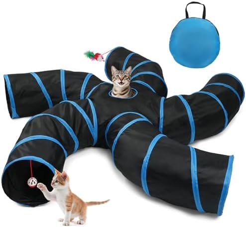 Joytale Cat Tunnel for Multiple Cats, 5-Way Indoor Tube Toy to Chase & Hide by Joytale