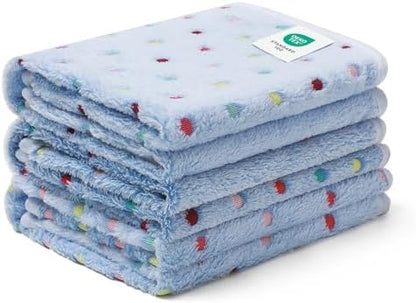 Luciphia 1 Pack 3 Blankets Super Soft Cute Dot Pattern Pet Blanket Flannel Throw for Dog Puppy Cat Medium(30x20), Blue by luciphia