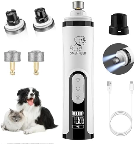 2026 Upgraded Silent Groom Pro Nail Grinder - 3-Speed Cordless Grooming Pro Nail Grinder, Pet Nail Trimmer with 2 LED Light,USB-C Rechargeable & 2 Grinding Wheels for Small Medium Large Dogs and Cats by Unknown