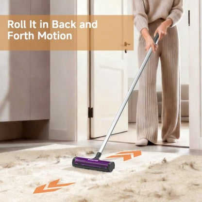 Pet Hair Remover for Carpet, Carpet Sweeper with Dust Container - Image 4
