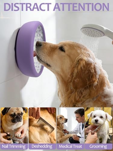 Dog Lick Bowl for Large Dogs, Lick Mat, Slow Feeder Lick Bowl with Brush and Scraper,Strong Suction, Freeze Licking Bowl for Anxiety Relief, Enrichment & Distraction, Dishwasher Safe 7.6 * 3.5 inch - Image 2