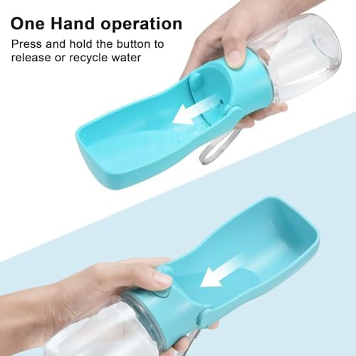 Portable Dog Water Bottle Dispenser [Leak Proof & Foldable] Dog Travel Water Bottle Bowl Accessories for Puppy Small Medium Large Dogs Pet Water Bottles for Dogs Walking Outdoor Hiking 19OZ - Image 2