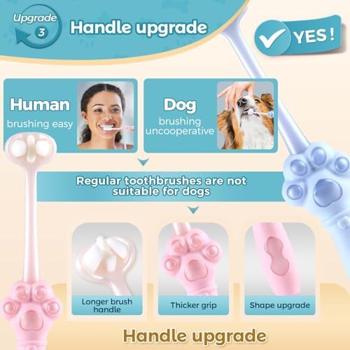 2 Pcs 3-Sided Dog Toothbrush for Puppies and Small Dogs - Image 5