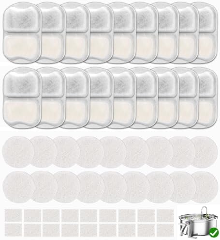 18 Sets Pet Water Fountain Filter Replacement Compatible with Oneisall PWF-002 7L/230oz Dog Water Fountain, Dog Water Bowl Filters with Pre-Filters and Pump Sponges by BUYNOW