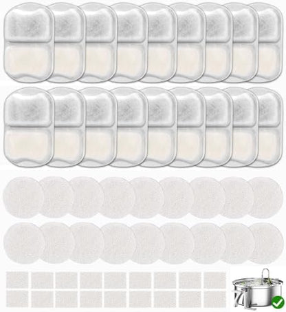 18 Sets Pet Water Fountain Filter Replacement Compatible with Oneisall PWF-002 7L/230oz Dog Water Fountain, Dog Water Bowl Filters with Pre-Filters and Pump Sponges by BUYNOW