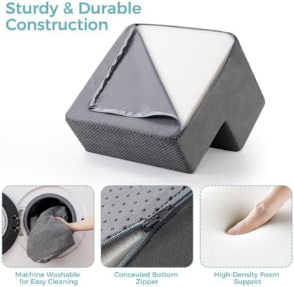 Dog Stairs, Steps and Ramp for High Bed & Sofa, 13-24" H Detachable Pet Stairs for Small Medium Dogs, Sturdy 40D Foam, Non-Slip, Washable Cover with Lint Roller, Grey - Image 5