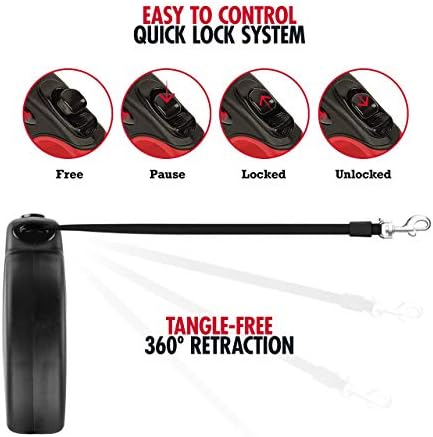 Tuff Pupper Heavy Duty Retractable Dog Leash | 16 ft Dog Leash with Reflective Stitching for Nighttime Safety | One Button Lock and Release | Comfortable Hand Grip | for Dogs Up to 120 lbs - Image 5