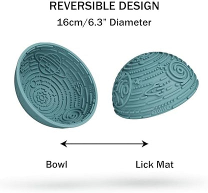 OHMO Slow Feeder Bowl & Lick Mat for Dogs, Galaxy Design, 6.3", Light Blue - Image 4