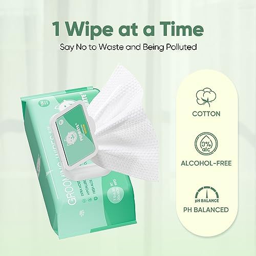 Natural Pet Grooming Wipes, 100 Fresh Counts, Extra Moist & Thick for Dogs & Cats, Puppies & Kittens(Pack of 2) - Image 5