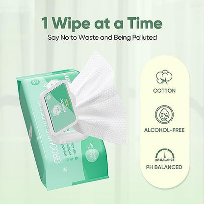 Natural Pet Grooming Wipes, 100 Fresh Counts, Extra Moist & Thick for Dogs & Cats, Puppies & Kittens(Pack of 2) - Image 5