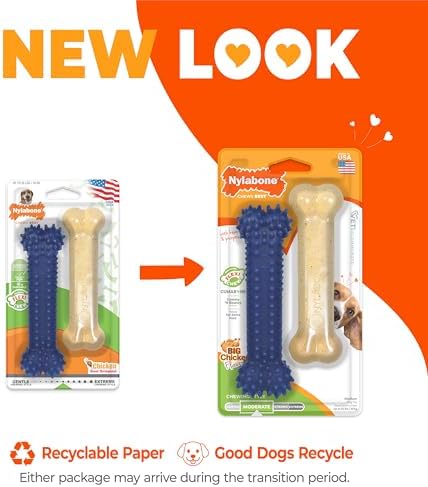Nylabone Flexi Chew Original Bone & Textured Bone Dog Chew Toys, 2 Count - Image 2